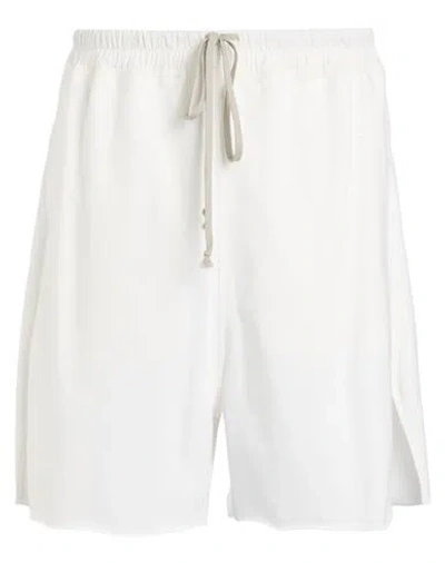 Rick Owens Man Shorts & Bermuda Shorts White Size 32 Cotton, Elastane In White