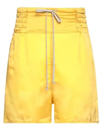 Rick Owens Man Shorts & Bermuda Shorts Yellow Size 38 Cupro