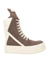 Rick Owens Man Sneakers Dark Brown Size 11 Leather