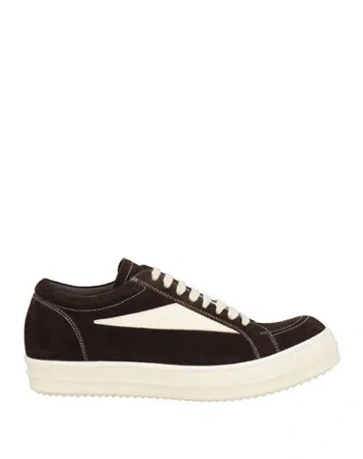Rick Owens Man Sneakers Dark Brown Size 7 Leather