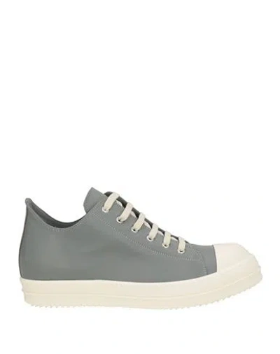 Rick Owens Man Sneakers Grey Size 14 Leather In Gray