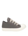 Rick Owens Man Sneakers Grey Size 9 Leather, Rubber In Gray