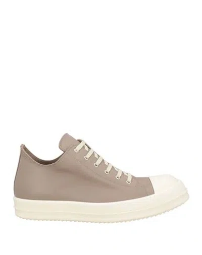 Rick Owens Man Sneakers Light Brown Size 15 Leather