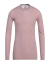 Rick Owens Man Sweater Antique Rose Size M Virgin Wool In Pink
