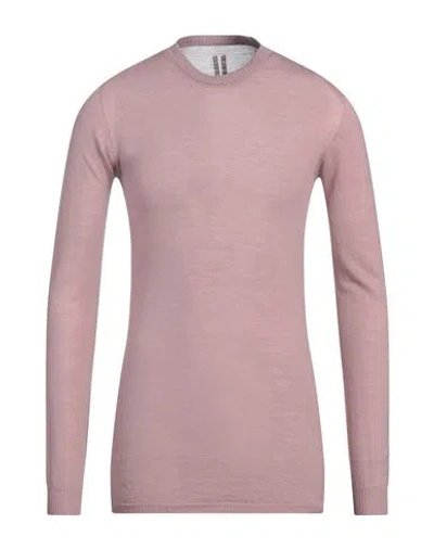 Rick Owens Man Sweater Antique Rose Size M Virgin Wool In Pink