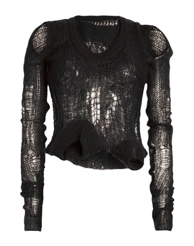 Rick Owens Man Sweater Black Size M Polyamide, Mohair Wool, Wool
