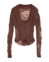 Rick Owens Man Sweater Chocolate Brown Size M Polyamide, Mohair Wool, Wool