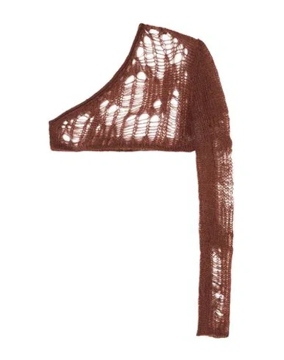 Rick Owens Man Sweater Chocolate Brown Size M Polyamide, Mohair Wool, Wool