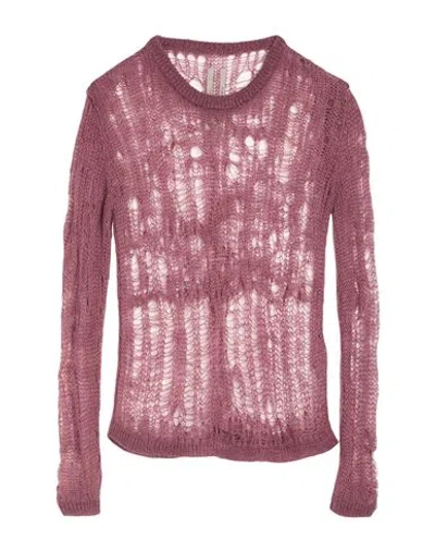 Rick Owens Man Sweater Garnet Size M Polyamide, Mohair Wool, Wool In Pink