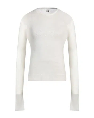 Rick Owens Man Sweater Ivory Size M Virgin Wool In White