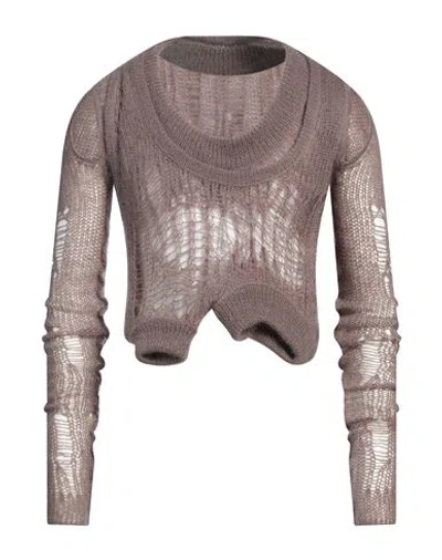 Rick Owens Man Sweater Khaki Size M Polyamide, Mohair Wool, Wool In Beige