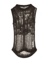 Rick Owens Man Sweater Lead Size L Polyamide, Mohair Wool, Wool In Grey