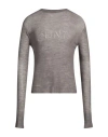 Rick Owens Man Sweater Lead Size M Virgin Wool In Grey