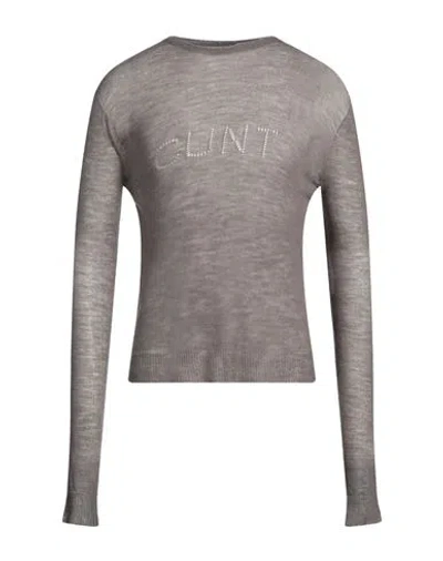 Rick Owens Man Sweater Lead Size M Virgin Wool In Grey