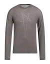 Rick Owens Man Sweater Lead Size M Virgin Wool In Grey