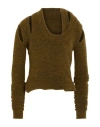 Rick Owens Man Sweater Military Green Size M Alpaca Wool, Polyamide, Wool, Elastane In Brown