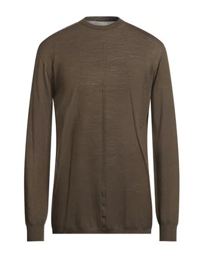 Rick Owens Man Sweater Military Green Size M Virgin Wool In Brown