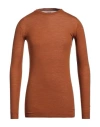 Rick Owens Man Sweater Tan Size S Virgin Wool In Brown