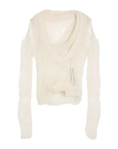 Rick Owens Man Sweater White Size M Polyamide, Mohair Wool, Wool