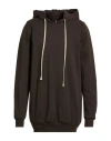Rick Owens Man Sweatshirt Dark Brown Size L Cotton In Brown