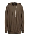 Rick Owens Man Sweatshirt Khaki Size Xxl Cotton In Green