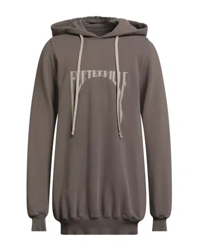 Rick Owens Man Sweatshirt Taupe Size L Cotton, Polyester In Brown