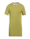 Rick Owens Man T-shirt Lime Green Size S Viscose, Silk