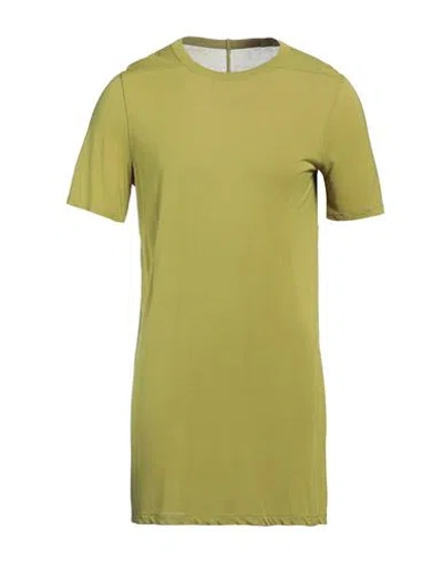 Rick Owens Man T-shirt Lime Green Size S Viscose, Silk