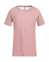 Rick Owens Man T-shirt Antique Rose Size L Cotton In Pink