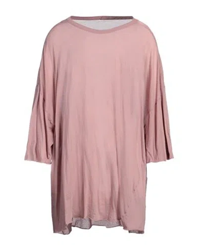 Rick Owens Man T-shirt Antique Rose Size Onesize Cotton In Pink