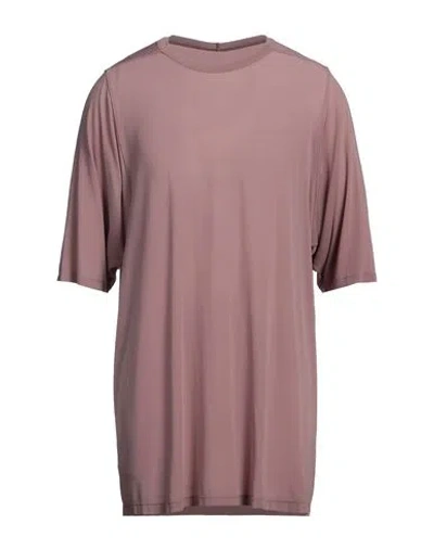 Rick Owens Man T-shirt Antique Rose Size S Cupro, Elastane In Pink