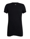 Rick Owens Double Ss Cotton T-shirt Draped Effect In Black