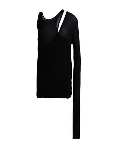 Rick Owens Man T-shirt Black Size S Viscose, Silk In Black