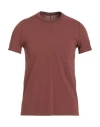 Rick Owens Man T-shirt Brown Size S Cotton In Red