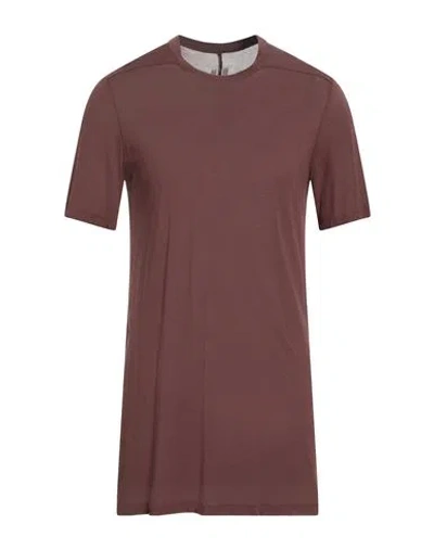 Rick Owens Man T-shirt Brown Size S Viscose, Silk