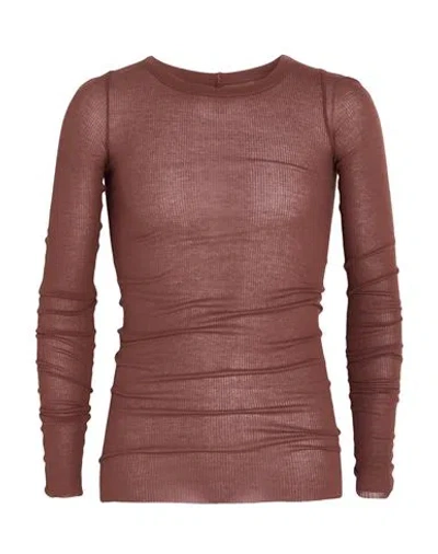 Rick Owens Man T-shirt Brown Size S Viscose, Silk