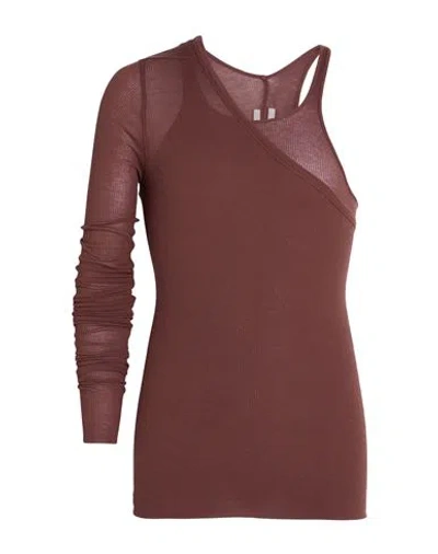 Rick Owens Man T-shirt Brown Size S Viscose, Silk