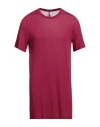 Rick Owens Man T-shirt Burgundy Size Xs Viscose, Silk In Red