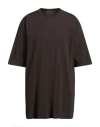 Rick Owens Man T-shirt Charcoal Size L Cotton In Brown