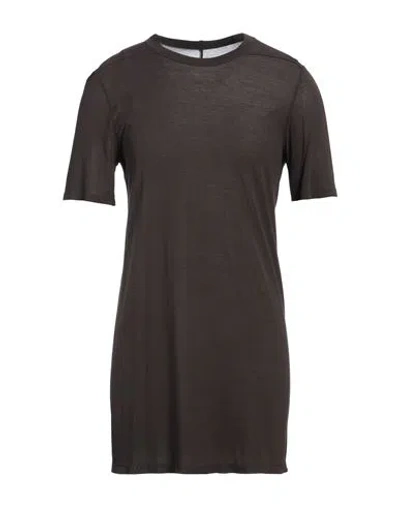 Rick Owens Man T-shirt Charcoal Size S Viscose, Silk