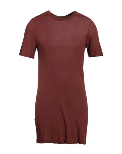 RICK OWENS RICK OWENS MAN T-SHIRT CHOCOLATE BROWN SIZE L VISCOSE, SILK