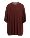 Rick Owens Man T-shirt Chocolate Brown Size Onesize Cupro, Elastane In Brown