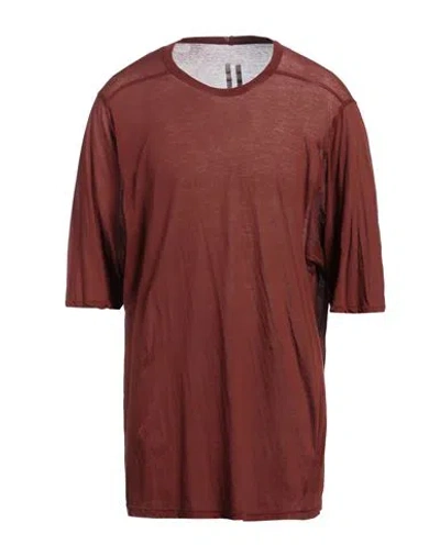 Rick Owens Man T-shirt Rust Size Onesize Cotton In Red