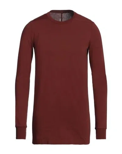 Rick Owens Man T-shirt Chocolate Brown Size S Cotton In Brown