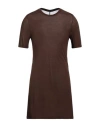 Rick Owens Man T-shirt Chocolate Brown Size Xs Viscose, Silk