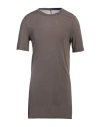Rick Owens Man T-shirt Taupe Size L Viscose, Silk In Grey