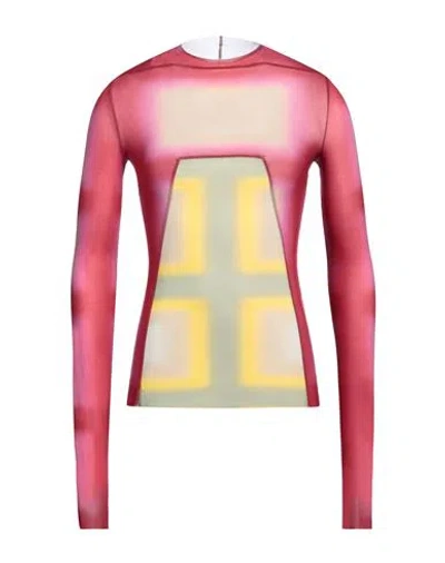 Rick Owens Man T-shirt Fuchsia Size S Cupro, Elastane In Pink