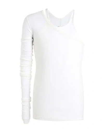 Rick Owens Man T-shirt Ivory Size S Viscose, Silk In White