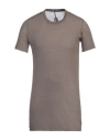 Rick Owens Basic Cotton T-shirt In Dust