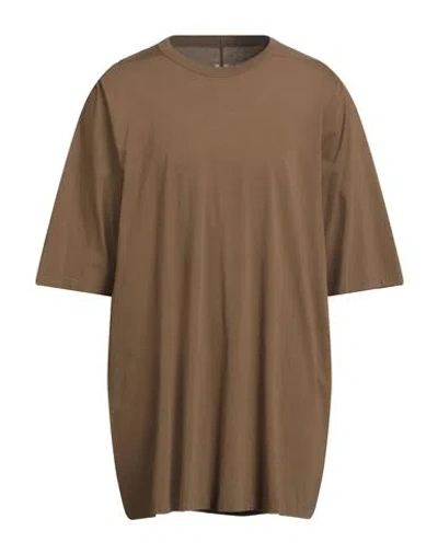 Rick Owens Man T-shirt Khaki Size L Cotton In Brown